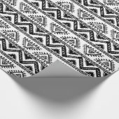 Papier Cadeau Élégant Motif tribal noir et blanc (Coin)