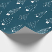 Papier Cadeau Élégant motif Turquoise Blue Christmas Pine Tree (Coin)