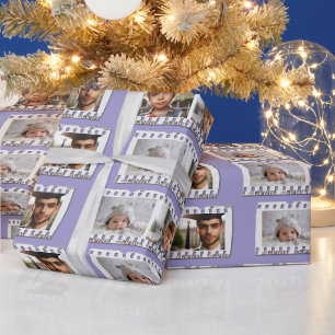 Papier Cadeau Élégant Négatif de Film Violet pour 16 Photos, Tou