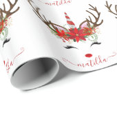 Papier Cadeau Elégant Noël argent rouge parties scintillant lico (Coin rond)