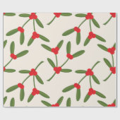 Papier Cadeau Élégant Noël Berries d'hiver (Plat)