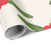 Papier Cadeau Élégant Noël Berries d'hiver (Coin rond)