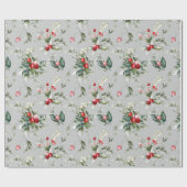 Papier Cadeau Elégant Noël Berry de vacances (Plat)