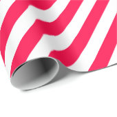 Papier Cadeau Élégant Noël classique Rouge blanc rayures tendanc (Coin rond)