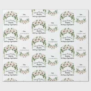 Papier Cadeau Élégant Noël d'entreprise Floral Élégant Festif