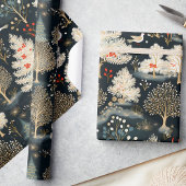 Papier Cadeau Élégant Noël des bois d'hiver