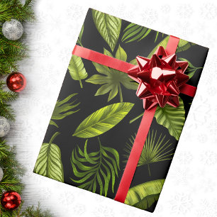 Papier Cadeau Élégant Noël des Feuilles tropicaux