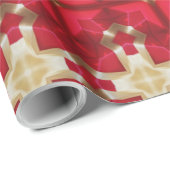 Papier Cadeau Élégant Noël d'or rouge (Coin rond)