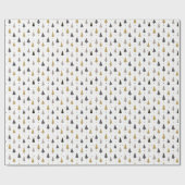 Papier Cadeau Élégant Noël moderne Arbres & Etoiles Vacances (Plat)