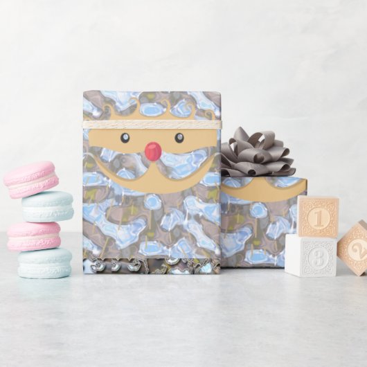 Papier Cadeau Élégant Noël rose Père Noël chic (Baby Shower)