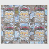 Papier Cadeau Élégant Noël rose Père Noël chic (Plat)