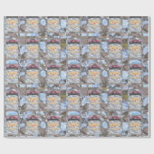 Papier Cadeau Élégant Noël rose Père Noël II chic (Plat)