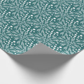 Papier Cadeau Élégant Noël vert Turquoise (Coin)