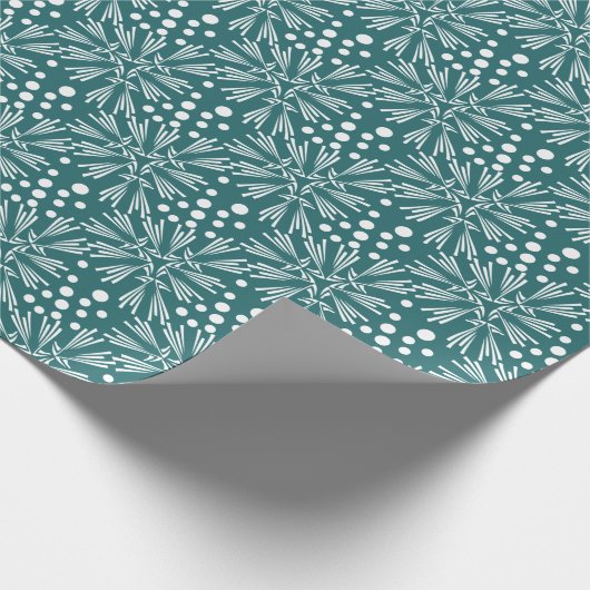 Papier Cadeau Élégant Noël vert Turquoise (Coin)