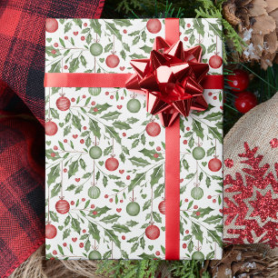 Papier Cadeau Élégant Noël vert vacances