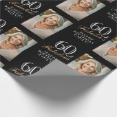 Papier Cadeau Elégant noir 60 et fabuleux 60e anniversaire Photo (Coin)