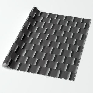 Papier Cadeau Elégant Noir à gris ombre grand Abstrait