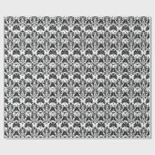 Papier Cadeau Elégant noir & blanc Damask (Plat)