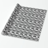 Papier Cadeau Elégant noir & blanc Damask (Déroulé)