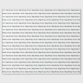 Papier Cadeau Elégant noir blanc nom du script personnalisé anni (Plat)