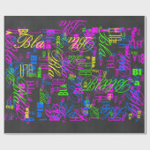 Papier Cadeau Élégant Noir Carbon Fiber Style Arrière - plan d'i (Plat)