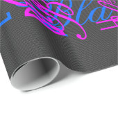 Papier Cadeau Élégant Noir Carbon Fiber Style Arrière - plan d'i (Coin rond)