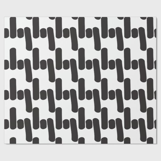 Papier Cadeau Élégant noir et blanc moderne (Plat)