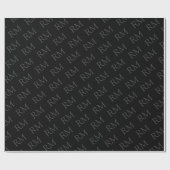 Papier Cadeau Élégant noir gris minimaliste simple Monogammed (Plat)