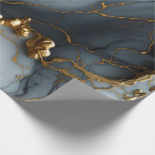 Papier Cadeau Élégant Noir Marbre Or Chic (Coin)