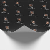 Papier Cadeau Élégant noir Nom du script photo Joyeux Noël (Coin)