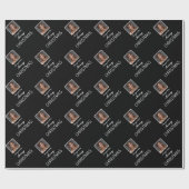 Papier Cadeau Élégant noir Nom du script photo Joyeux Noël (Plat)