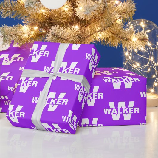 Papier Cadeau Élégant Nom Personnalisé Du Monogramme - Cadeau Vi (Vacances)