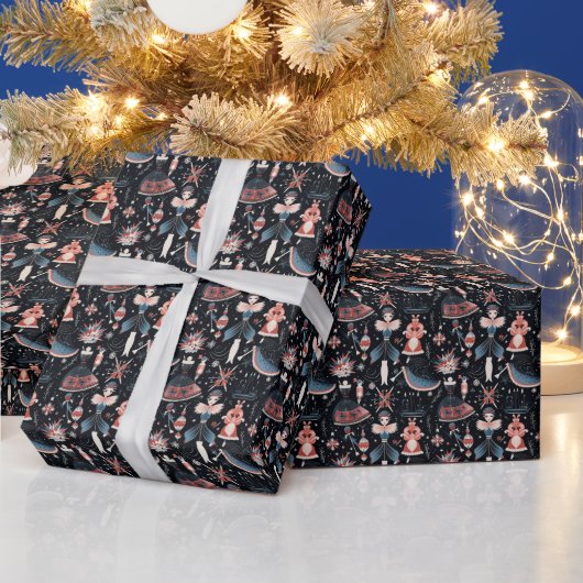 Papier Cadeau Élégant Nutcracker, Columbine Classic (Vacances)