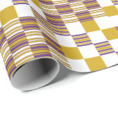 Papier Cadeau Elégant or africain et violet Kente (Coin rond)