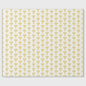 Papier Cadeau Elégant or blanc | HANOUKKA | MENORAH (Plat)
