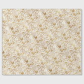 Papier Cadeau Élégant Or et Blanc (Plat)
