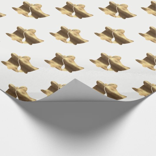 Papier Cadeau Elégant or Look Noël cloches Motif (Coin)