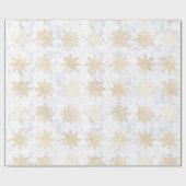 Papier Cadeau Élégant or & marbre Snowflake Motif de Noël (Plat)