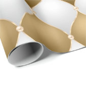 Papier Cadeau Élégant or métal glam Noël (Coin rond)