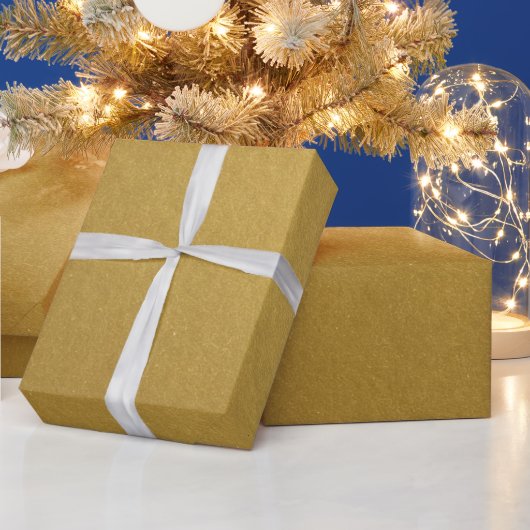 Papier Cadeau Élégant Or Métallique Simple Inspiré (Vacances)