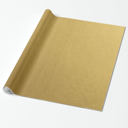 Papier Cadeau Élégant Or Métallique Simple Inspiré (Déroulé)