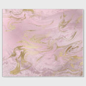 Papier Cadeau Elégant or moderne et or rose marbre & parties sci (Plat)