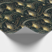 Papier Cadeau Elégant or noir art déco floral (Coin)