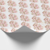 Papier Cadeau Élégant or rose Script Joyeux Noël (Coin)