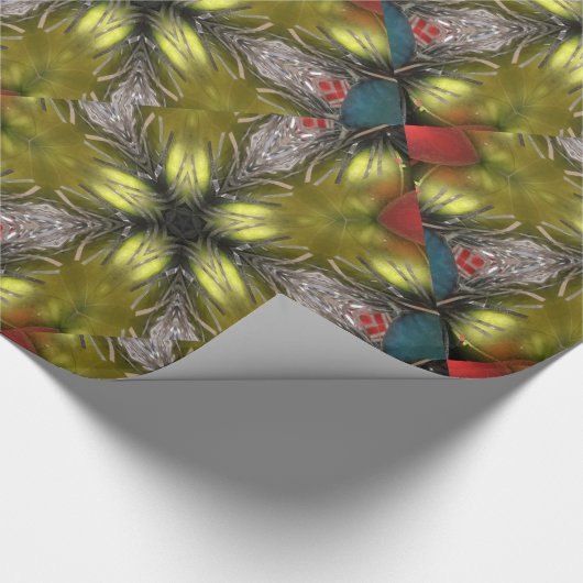 Papier Cadeau Élégant or Silver Kaleidoscope Star de Noël (Coin)