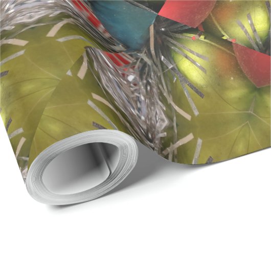 Papier Cadeau Élégant or Silver Kaleidoscope Star de Noël (Coin rond)