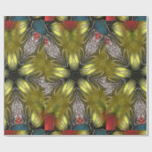 Papier Cadeau Élégant or Silver Kaleidoscope Star de Noël (Plat)