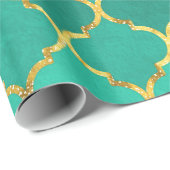 Papier Cadeau Elégant or tendance fausse parties scintillant qua (Coin rond)