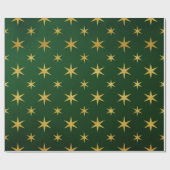 Papier Cadeau Elégant or vert Noël étoile Motif cadeau (Plat)