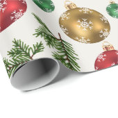 Papier Cadeau Elegant Ornaments & Pine Wrapping Paper (Coin rond)